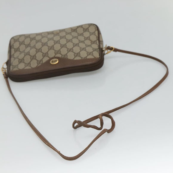GUCCI GG Supreme Shoulder Bag PVC Beige Brown gold 97 02 068 Auth ep7562