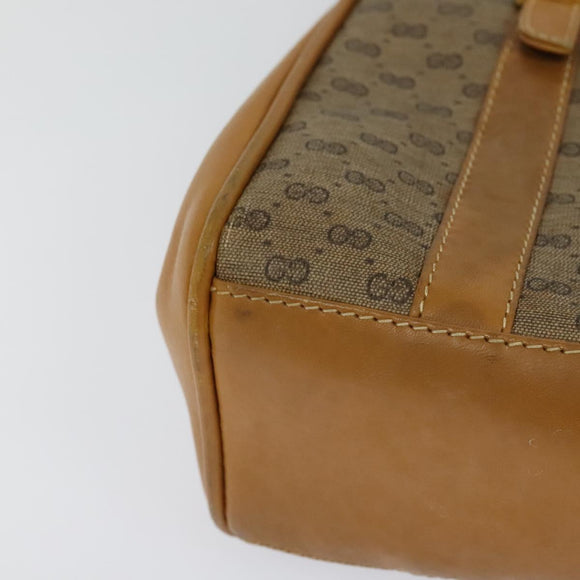 GUCCI Micro GG Supreme Hand Bag PVC Leather Beige Gold 000 984 4857 Auth ep7571