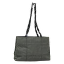 PRADA Tote Bag Nylon Plastic Gray Black Auth ep7577-1