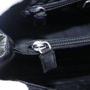 PRADA Tote Bag Nylon Plastic Gray Black Auth ep7577-10