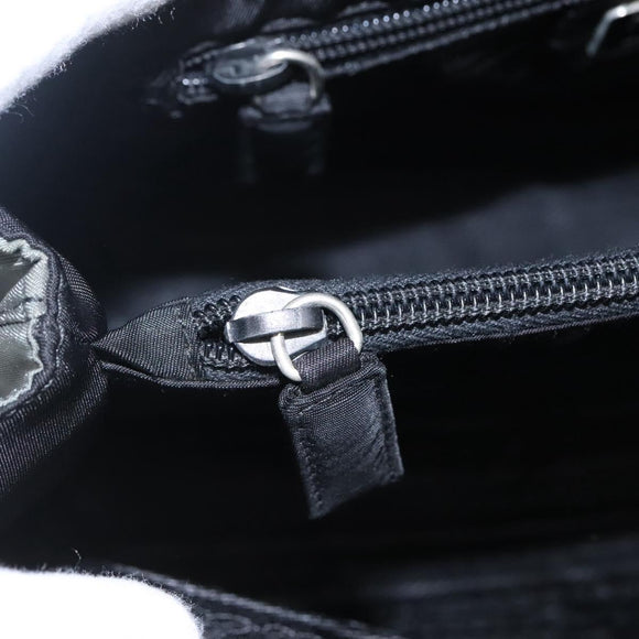 PRADA Tote Bag Nylon Plastic Gray Black Auth ep7577