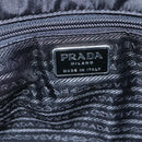 PRADA Tote Bag Nylon Plastic Gray Black Auth ep7577-18