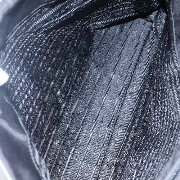 PRADA Tote Bag Nylon Plastic Gray Black Auth ep7577