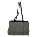 PRADA Tote Bag Nylon Plastic Gray Black Auth ep7577-2