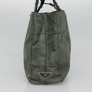 PRADA Tote Bag Nylon Plastic Gray Black Auth ep7577-3