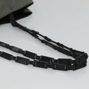 PRADA Tote Bag Nylon Plastic Gray Black Auth ep7577-7