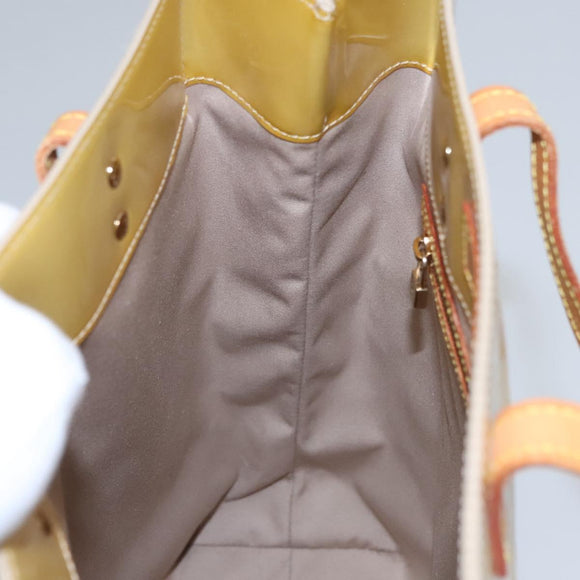 LOUIS VUITTON Monogram Vernis Reade MM Hand Bag Beige M91141 LV Auth ep7589