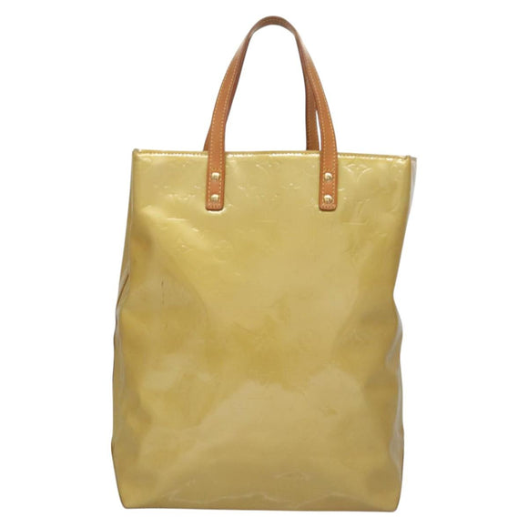 LOUIS VUITTON Monogram Vernis Reade MM Hand Bag Beige M91141 LV Auth ep7589