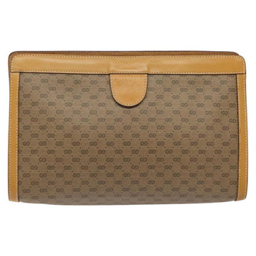 GUCCI Micro GG Canvas Clutch Bag PVC Beige Gold 014 89 0192 Auth ep7599 - 0