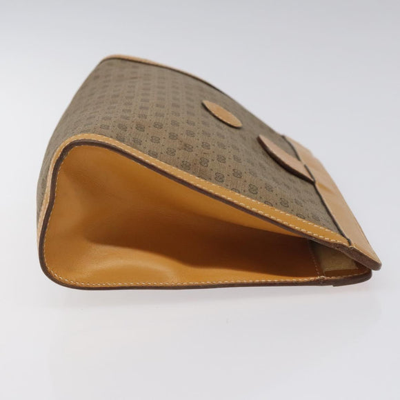 GUCCI Micro GG Canvas Clutch Bag PVC Beige Gold 014 89 0192 Auth ep7599