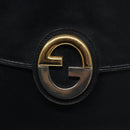 GUCCI Shoulder Bag Leather Navy Gold Auth ep7619-17