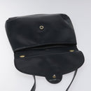 GUCCI Shoulder Bag Leather Navy Gold Auth ep7619-10