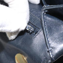 GUCCI Shoulder Bag Leather Navy Gold Auth ep7619-12