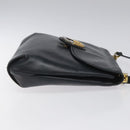 GUCCI Shoulder Bag Leather Navy Gold Auth ep7619-3