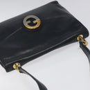 GUCCI Shoulder Bag Leather Navy Gold Auth ep7619-6