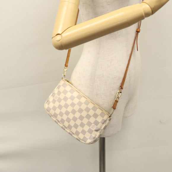 LOUIS VUITTON Damier Azur Pochette Accessoires Pouch N51986 LV Auth ep7627