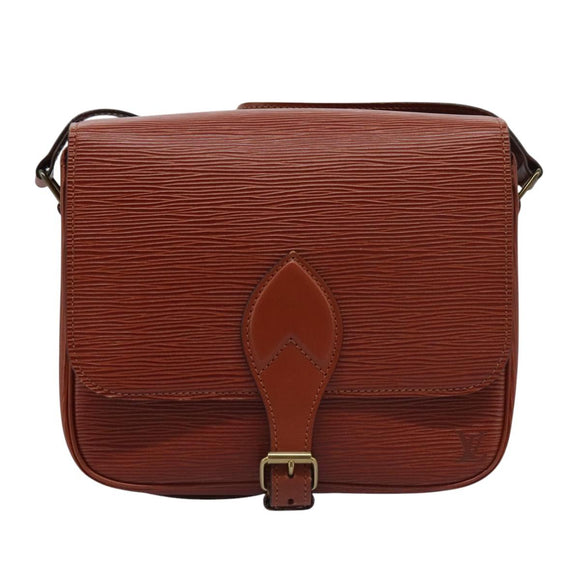 LOUIS VUITTON Epi Cartouchiere MM Shoulder Bag Brown M52243 LV Auth ep7629
