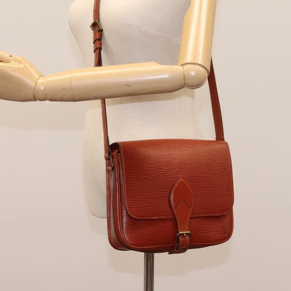 LOUIS VUITTON Epi Cartouchiere MM Shoulder Bag Brown M52243 LV Auth ep7629