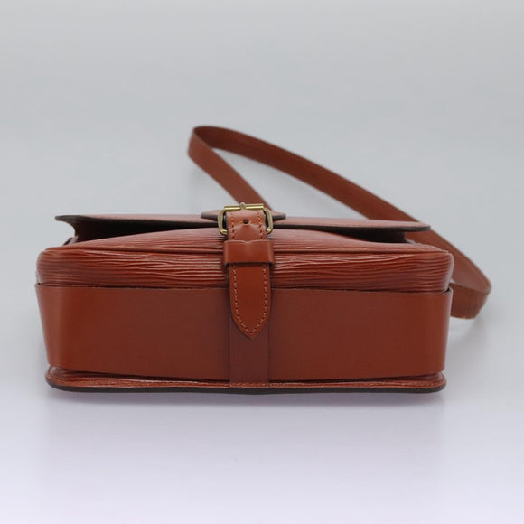 LOUIS VUITTON Epi Cartouchiere MM Shoulder Bag Brown M52243 LV Auth ep7629
