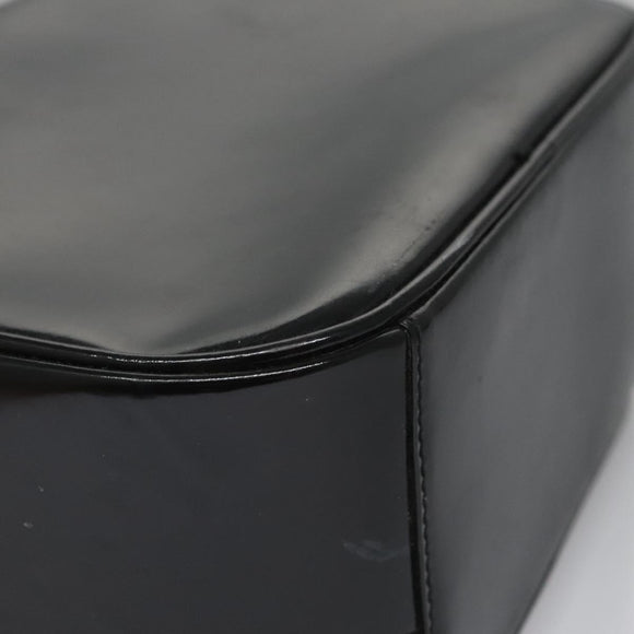 GUCCI Vanity Bamboo Pouch Enamel 2way Black 000 2040 0323 Auth ep7648