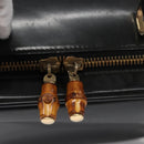 GUCCI Vanity Bamboo Pouch Enamel 2way Black 000 2040 0323 Auth ep7648-14