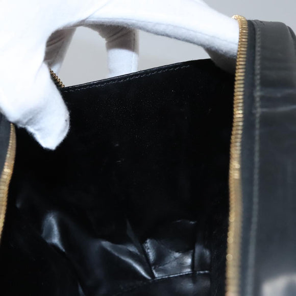 GUCCI Vanity Bamboo Pouch Enamel 2way Black 000 2040 0323 Auth ep7648