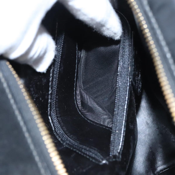 GUCCI Vanity Bamboo Pouch Enamel 2way Black 000 2040 0323 Auth ep7648