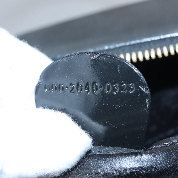 GUCCI Vanity Bamboo Pouch Enamel 2way Black 000 2040 0323 Auth ep7648