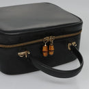GUCCI Vanity Bamboo Pouch Enamel 2way Black 000 2040 0323 Auth ep7648-6