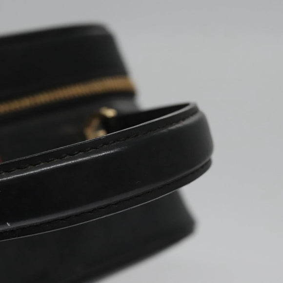 GUCCI Vanity Bamboo Pouch Enamel 2way Black 000 2040 0323 Auth ep7648