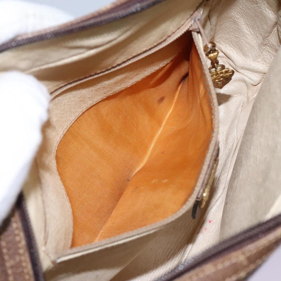 GUCCI Shoulder Bag Leather Brown Gold 001 261 1015 Auth ep7652