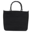 GUCCI Bamboo Hand Bag Canvas 2way Black 000 1705 0588 Auth ep7659-13