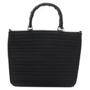 GUCCI Bamboo Hand Bag Canvas 2way Black 000 1705 0588 Auth ep7659-2