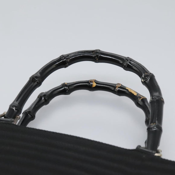 GUCCI Bamboo Hand Bag Canvas 2way Black 000 1705 0588 Auth ep7659