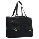 GUCCI GG Canvas Tote Bag Black Gold 146247 Auth ep7662-1