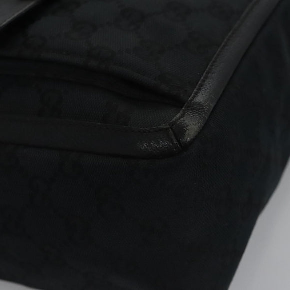 GUCCI GG Canvas Tote Bag Black Gold 146247 Auth ep7662