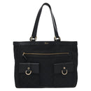 GUCCI GG Canvas Tote Bag Black Gold 146247 Auth ep7662-13