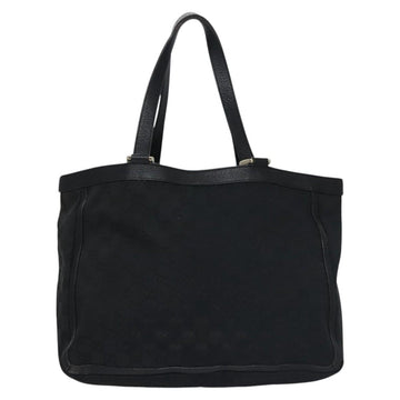 GUCCI GG Canvas Tote Bag Black Gold 146247 Auth ep7662 - 0
