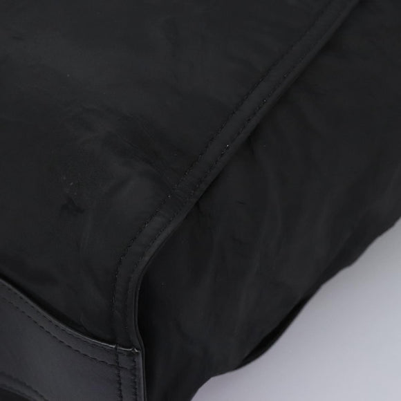 BURBERRY Nova Check Tote Bag Nylon Black Silver Auth ep7664