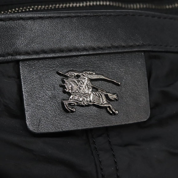 BURBERRY Nova Check Tote Bag Nylon Black Silver Auth ep7664