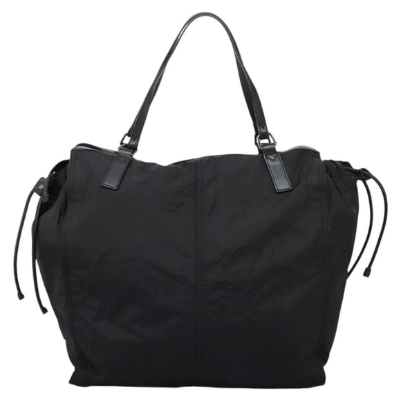 BURBERRY Nova Check Tote Bag Nylon Black Silver Auth ep7664