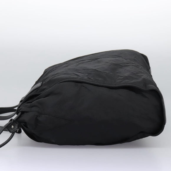 BURBERRY Nova Check Tote Bag Nylon Black Silver Auth ep7664