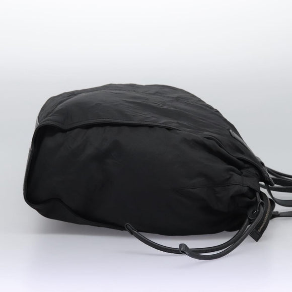 BURBERRY Nova Check Tote Bag Nylon Black Silver Auth ep7664