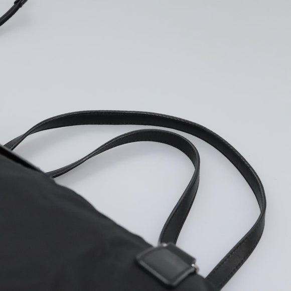 BURBERRY Nova Check Tote Bag Nylon Black Silver Auth ep7664