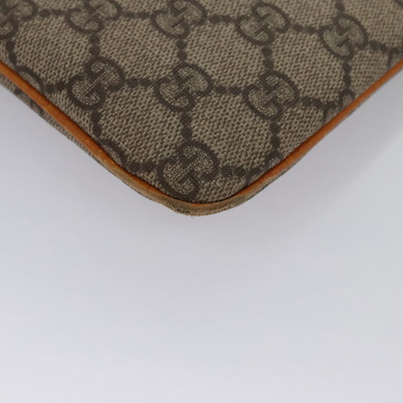 GUCCI GG Supreme Hand Bag PVC Leather Beige Silver 114600 Auth ep7666