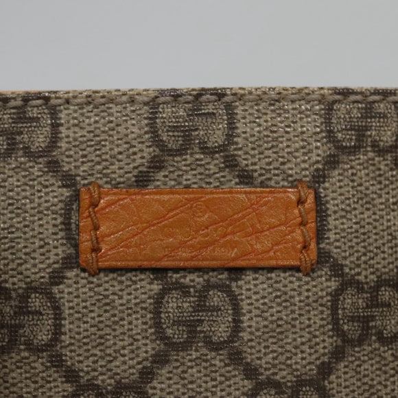 GUCCI GG Supreme Hand Bag PVC Leather Beige Silver 114600 Auth ep7666