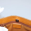 GUCCI GG Supreme Hand Bag PVC Leather Beige Silver 114600 Auth ep7666-19