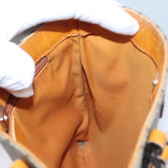 GUCCI GG Supreme Hand Bag PVC Leather Beige Silver 114600 Auth ep7666