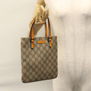 GUCCI GG Supreme Hand Bag PVC Leather Beige Silver 114600 Auth ep7666-24