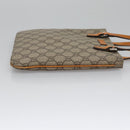 GUCCI GG Supreme Hand Bag PVC Leather Beige Silver 114600 Auth ep7666-3